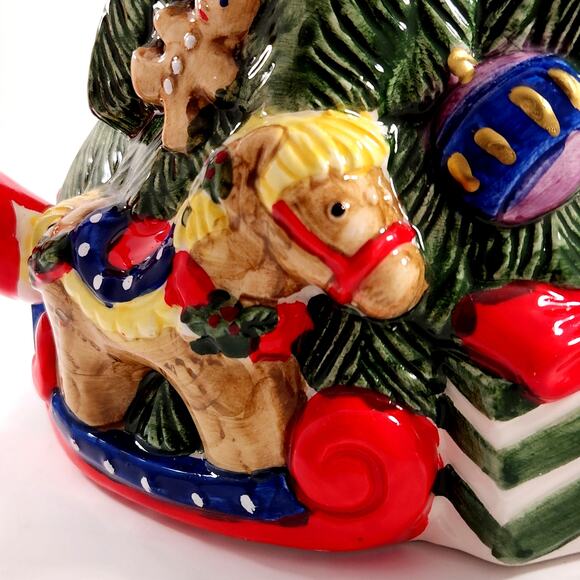 🎄Fitz and Floyd 1994 Christmas Tree Pitcher | Vintage Holiday Ceramic Serveware - Picture 10 of 11